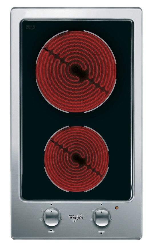 Whirlpool AKT 315/IX piano cottura Nero Da incasso Ceramica 2 Fornello(i)
