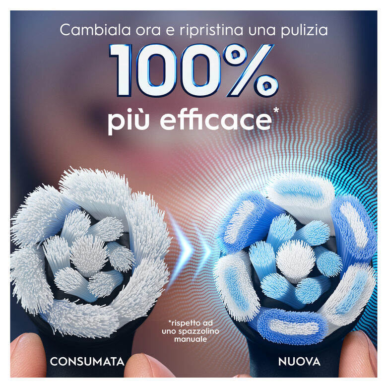 Oral-B Testine di Ricambio iO Series Ultimate Clean Black, testine rotonde di ricambio originali, con setole CrissCross per pulizia e rimozione della placca avanzate e in profondità, 3