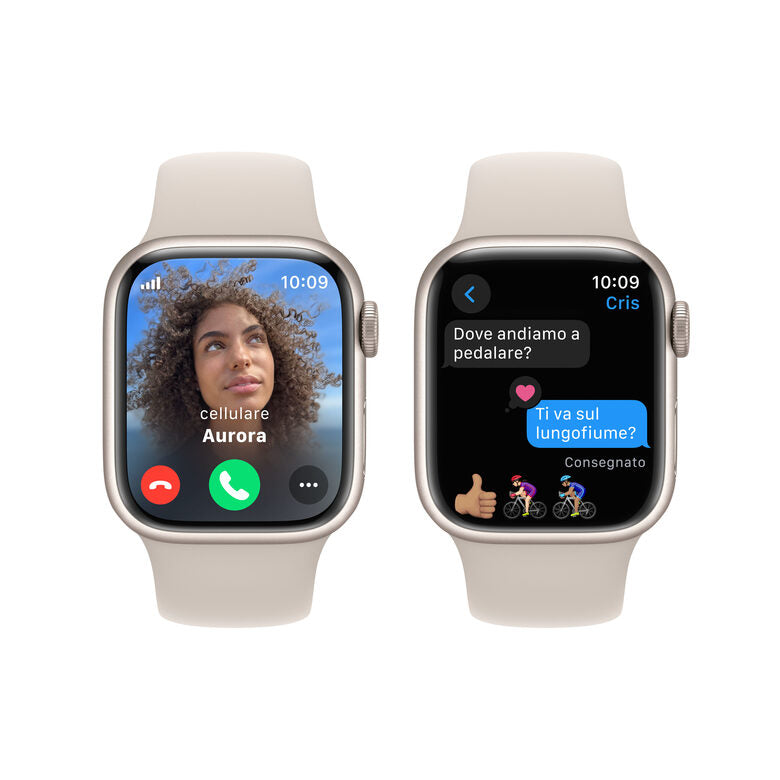 Apple Watch Series 9 GPS + Cellular Cassa 41mm in Alluminio Galassia con Cinturino Sport Galassia - S/M