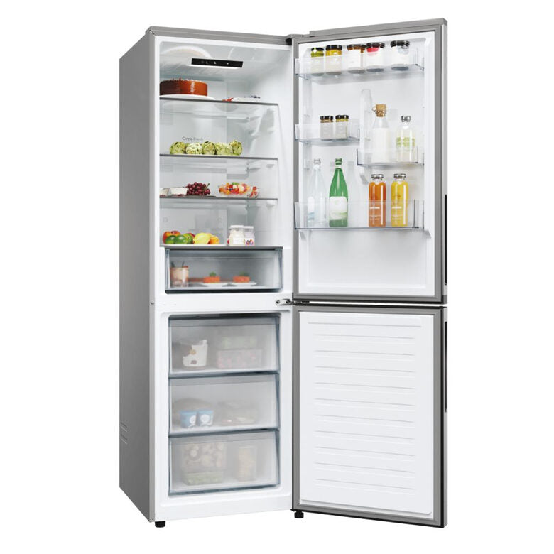 Candy CNCQ2T618EX Fresco 300 Frigorifero Combinato A Libera Installazione, No Frost, Area Fresh 0°C, Classe E, Acciaio Inox