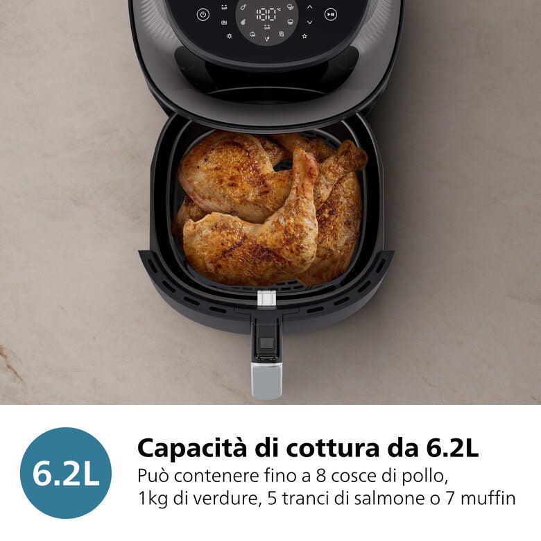 Philips 3000 series NA332/00 Airfryer 6.2L, Friggitrice ad aria 16 in 1 App ricettario