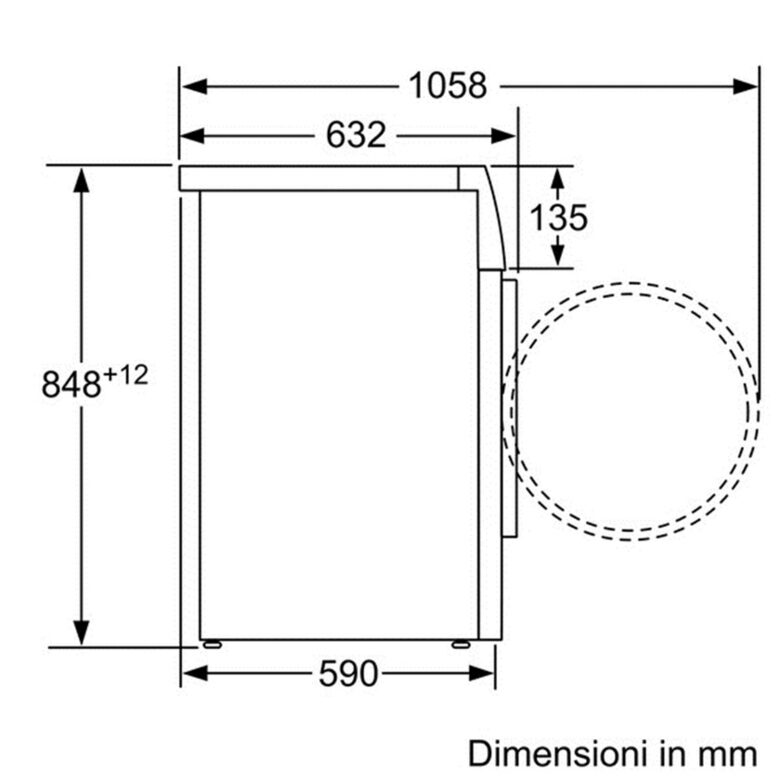 Bosch WVG30421IT lavasciuga Libera installazione Caricamento frontale Bianco