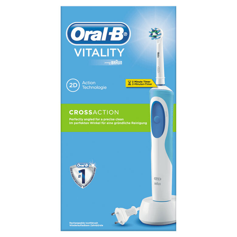 Oral-B Vitality CrossAction Adulto Spazzolino rotante-oscillante Bianco, Blu