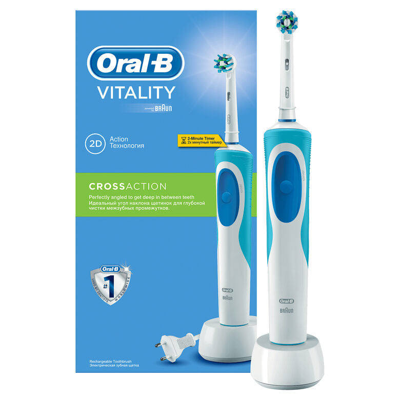Oral-B Vitality CrossAction Adulto Spazzolino rotante-oscillante Bianco, Blu