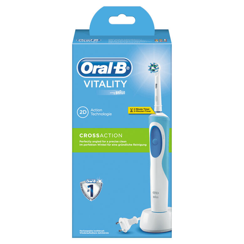 Oral-B Vitality CrossAction Adulto Spazzolino rotante-oscillante Bianco, Blu