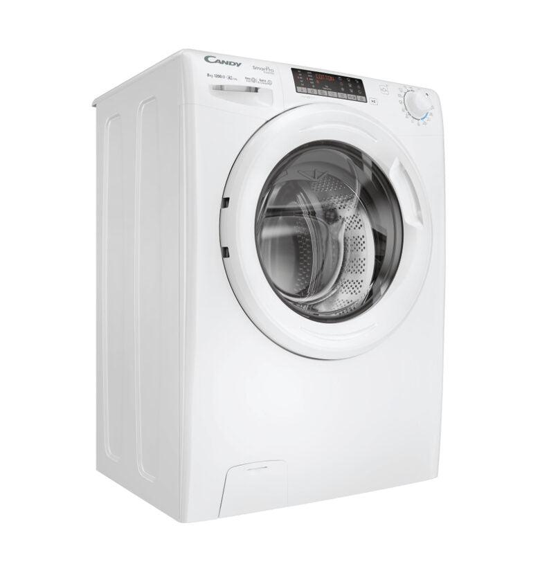 Candy Smart Pro Inverter , Lavatrice Carica Frontale 8 KG, 10% più efficente della classe A, 1200 giri, Bianco, Inverter, Vapore, Wi-Fi, CSO286TWM6/1-S