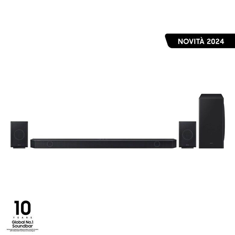 Samsung Soundbar HW-Q930D/ZF Serie Q, 17 Speaker, Wireless Dolby Atmos, Audio a 9.1.4 Canali, Q-Simphony, Alexa integrato e compatibile con Google Assistant, Titan Black