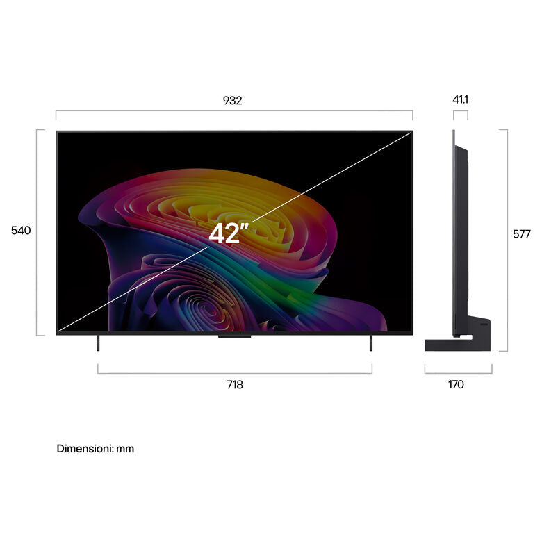 LG OLED evo AI 42'' Serie C6 OLED42C65LA, 4K, Brightness Booster, Processore α11 Gen3, VRR 165Hz,G-Sync, SMART TV 2026