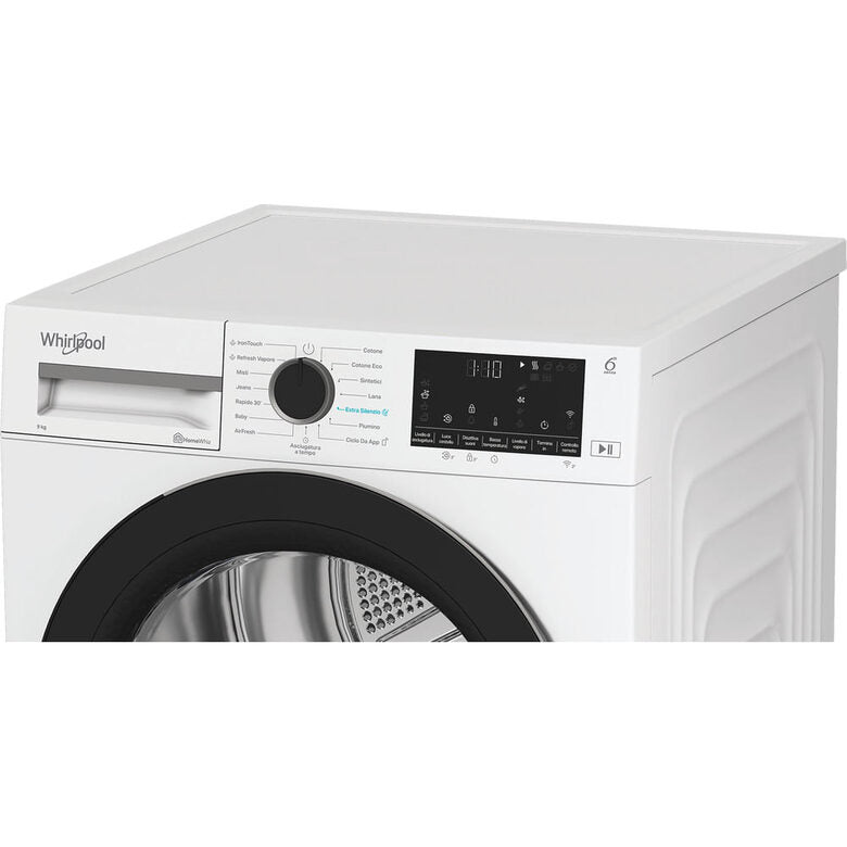 Whirlpool C WD R49M WBS IT Asciugatrice A Libera Installazione 9 Kg, Pompa Di Calore, Tecnologia 6° Senso, Quiet Mode, Classe C, Bianco
