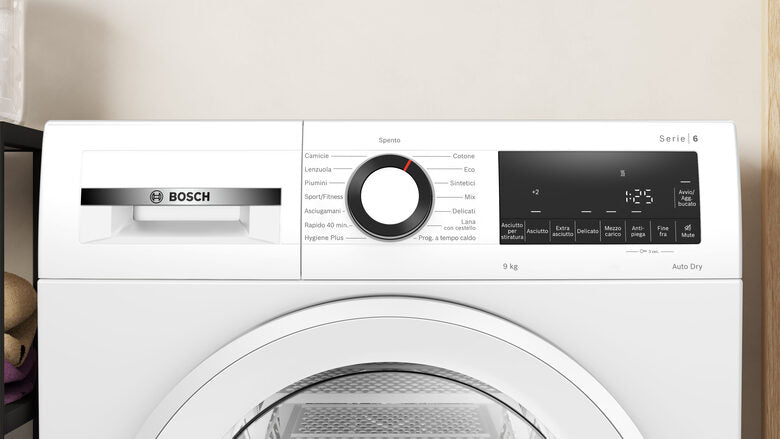 Bosch Serie 6 WQG243D6IT asciugatrice Libera installazione Caricamento frontale 9 kg Bianco