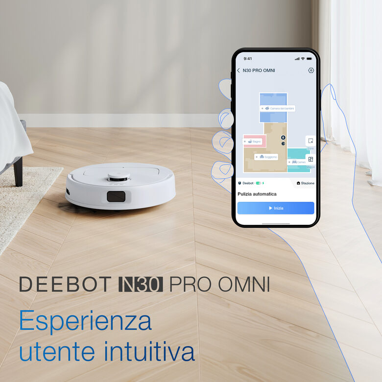 Ecovacs Deebot N30 Pro Omni 0,35 L Robot Aspirapolvere Senza sacchetto Bianco