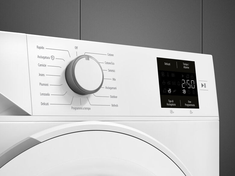 Smeg DRC08EE Asciugatrice A Libera Installazione 8 Kg, Pompa Di Calore, Condensazione, Classe E, Bianco