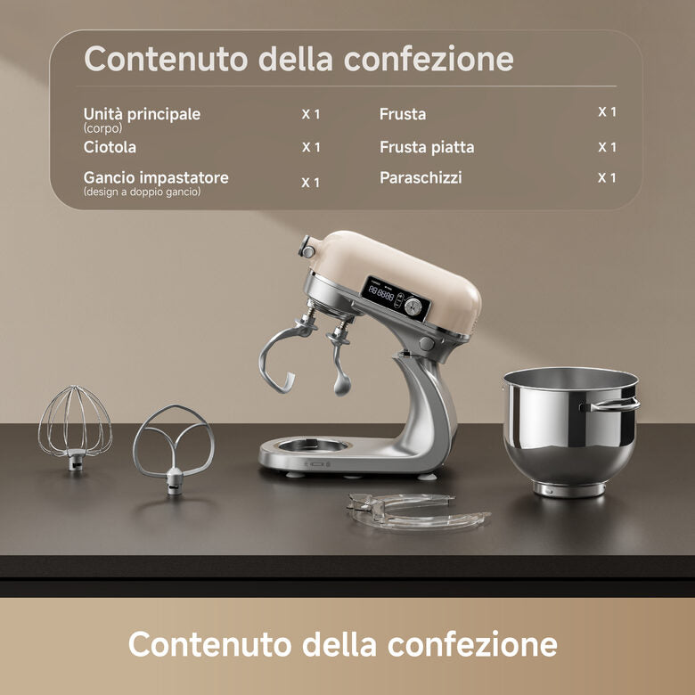 Dreame BioKnead Sbattitore con base 800 W Bianco, Crema