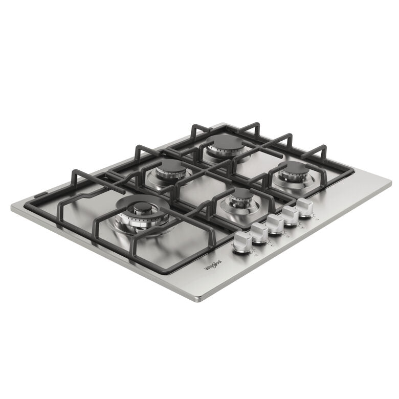 Whirlpool TGML 761 IX R Acciaio inossidabile Da incasso 73 cm Gas 5 Fornello(i)