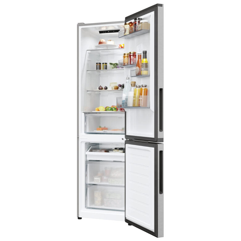 Candy CNCQ2T518EX City Fresco 300 Frigorifero Combinato A Libera Installazione, No Frost, Circle Fresh, Classe E, Acciaio Inox