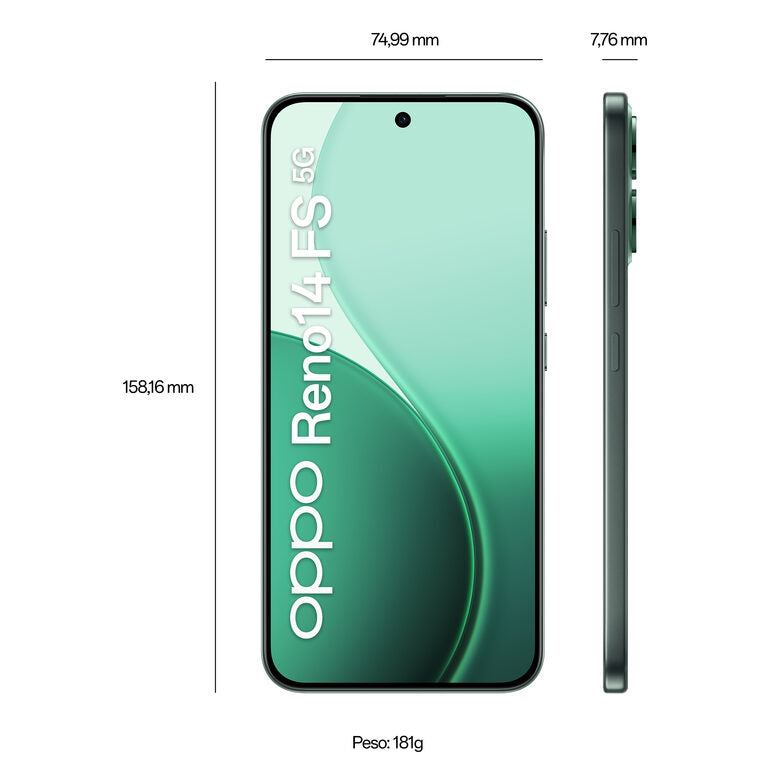 OPPO Reno14 FS Smartphone 5G 16,7 cm (6.57") Doppia SIM Android 15 USB tipo-C 12 GB 512 GB 6000 mAh Verde