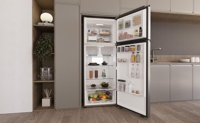 Haier HPR5718ENMX Frigorifero Combinato A Libera Installazione, Tecnologia Total No Frost, Sistema LED Daylight, Classe E, Acciaio Inox