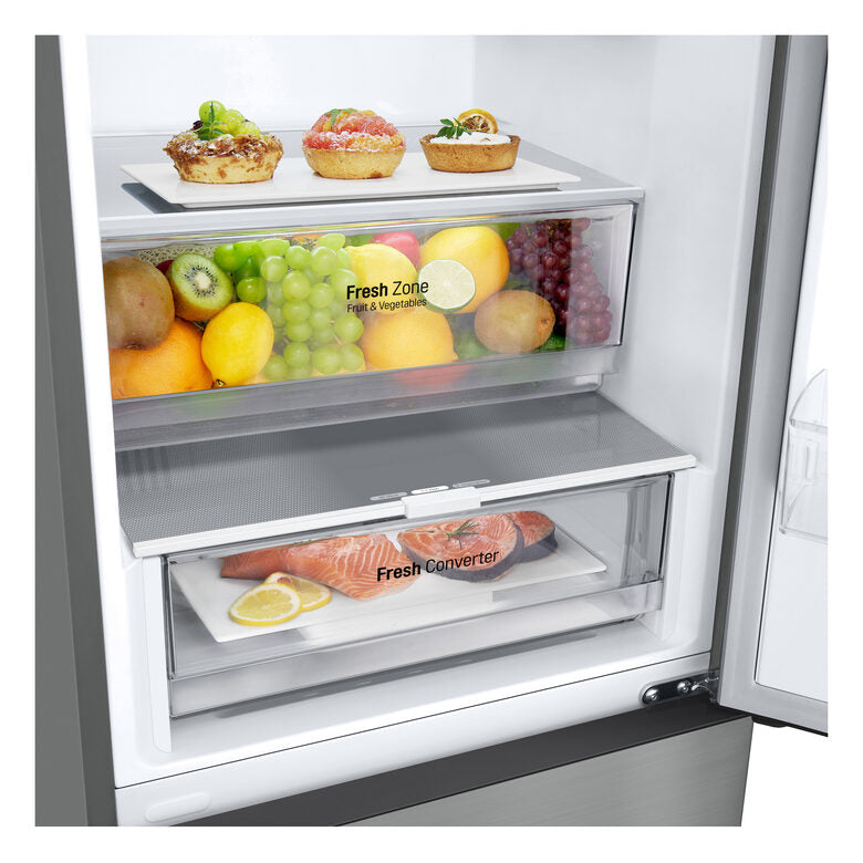 LG GBV22NCBPY Frigorifero Combinato A Libera Installazione, Total No Frost, Door Cooling, Fresh Converter, Smart Diagnosis, Classe B, Prime Silver