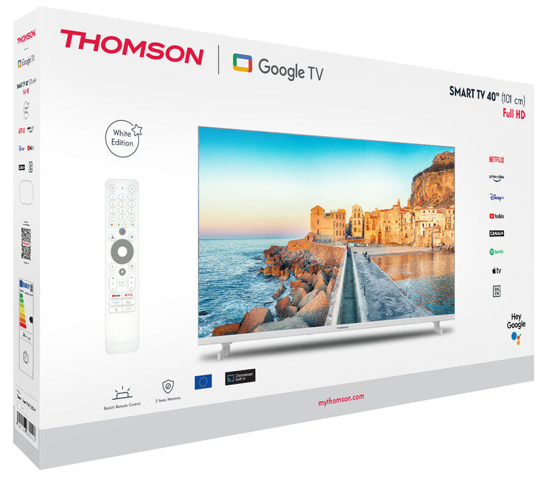 Thomson 40FG2S15W Tv Led 40" Pollici Full HD Google Tv Bianco