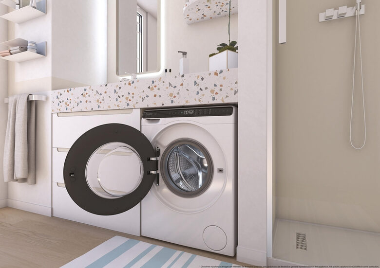 Candy CW50-BP12307GU-S, Prowash 700 Mini Lavatrice A Libera Installazione 5 Kg, 1200 Giri, Classe A, Bianco, Inverter, Wi-fi