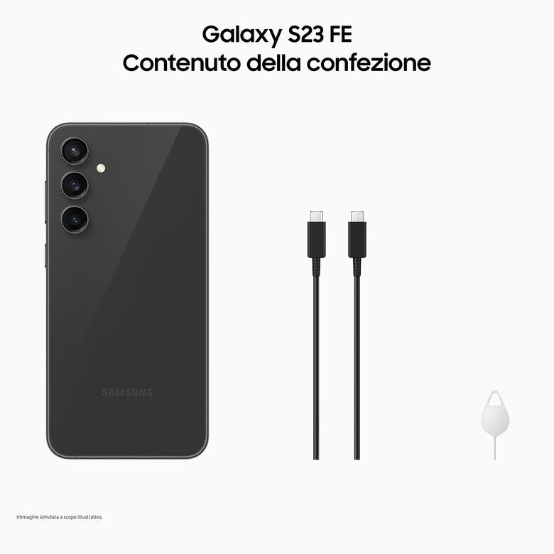 Samsung Galaxy S23 FE Graphite + Buds FE Graphite, Smartphone display Dynamic AMOLED 2X 6.4'', Android 14, Camera 50MP, 8GB RAM, 128GB, Cuffie Bluetooth True Wireless (ANC)