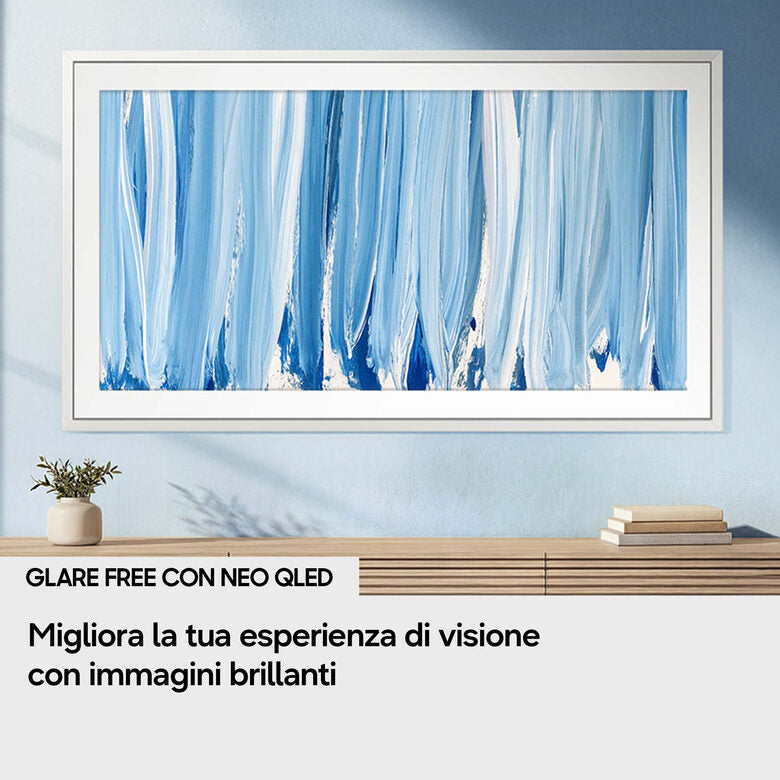 Samsung The Frame Pro AI TV 65" QE65LS03HWUXZT 4K, Processore NQ4 AI Gen3, 4K AI Upscaling, Art Mode, Glare Free, Neo Quantum HDR, Dolby Atmos & OTS, Modern Frame Design, Vision AI Smart TV,