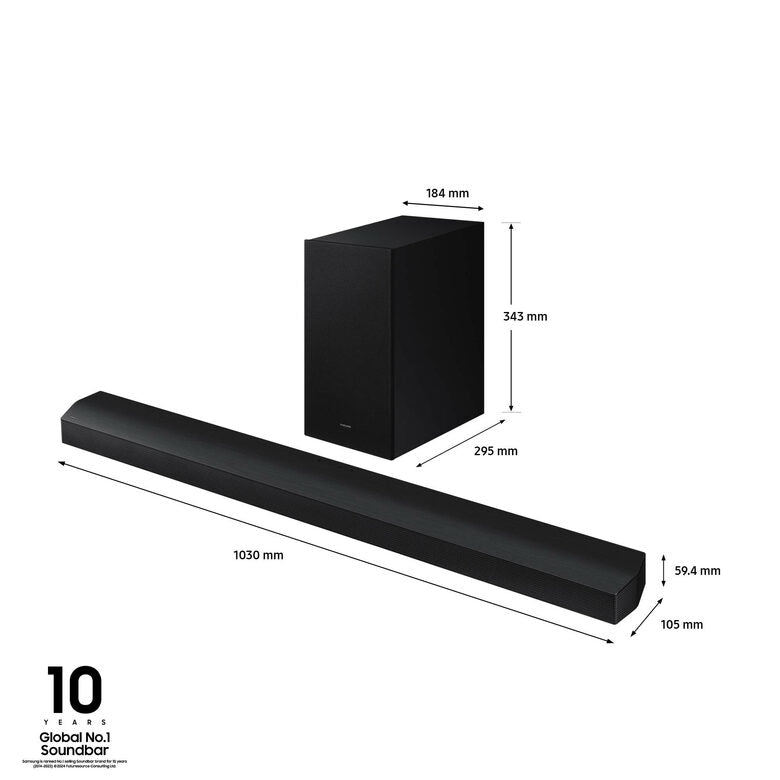 Samsung Soundbar HW-B750D/ZF Serie B, 6 Speaker, Wireless Dolby 5.1ch, Audio a 5.1 Canali, Surround sound expansion, Compatibile con Alexa e Google Assistant Black