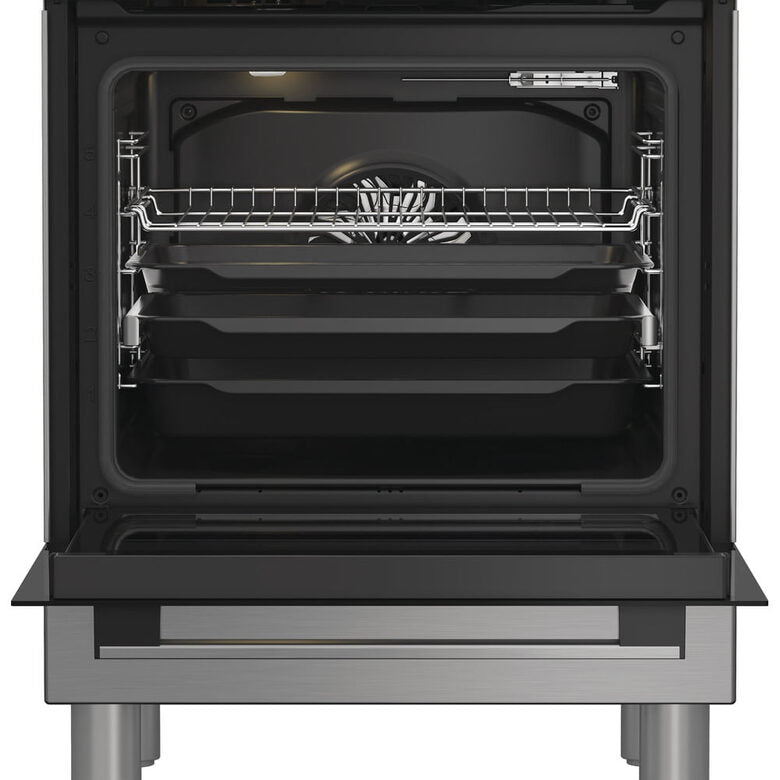 Hotpoint Ariston H6I8LMSAX cucina libera installazione inox, 60x60cm, piano induzione,forno elettrico ventilato, 73Lt, classe A