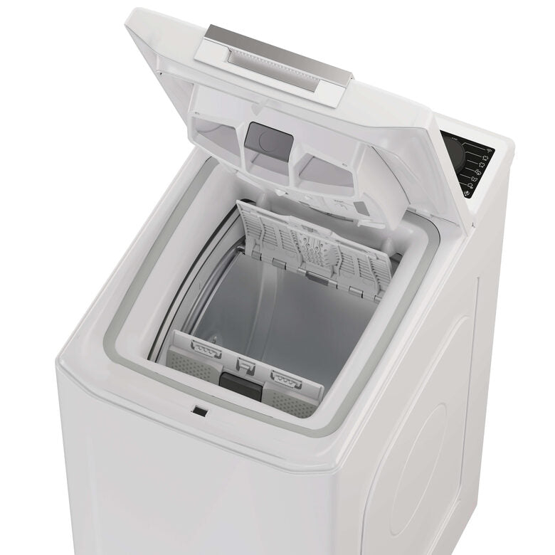 Haier T Series 7, Lavatrice Carica dall'alto 7 KG, 15% più efficente della classe A, 1200 giri, Bianco, Inverter, Vapore, THASN276TM7-S