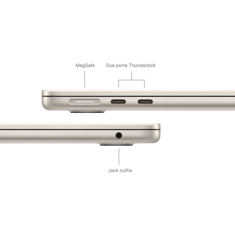 Apple MacBook Air 13": Chip M2 con CPU 8-core e GPU 8‑core, 256GB SSD - Galassia