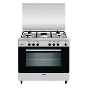 Glem Gas A965VI cucina Piano cottura Nero, Acciaio inossidabile A