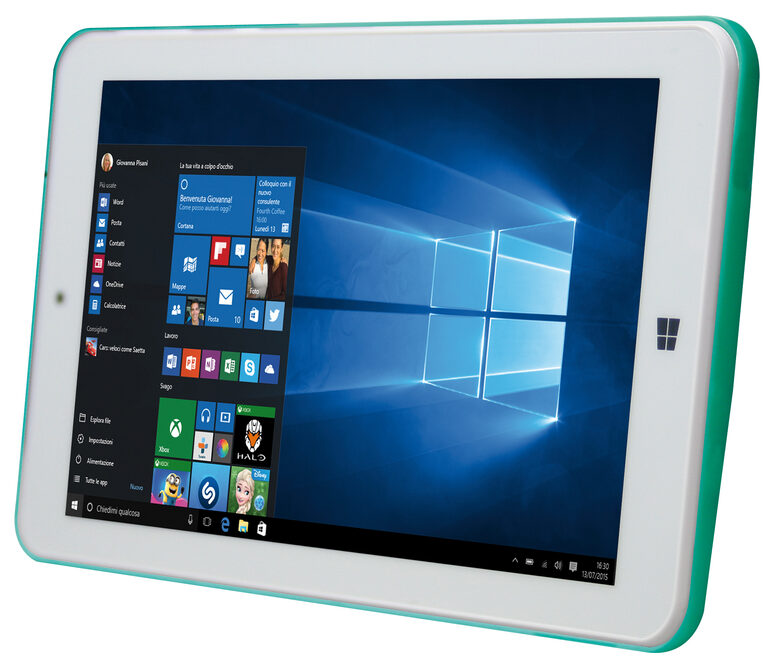 Mediacom WinPad W700 16 GB 17,8 cm (7") Intel Atom® 1 GB Windows 10 Home Verde, Bianco