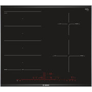 Bosch PXE675DC1E piano cottura Nero, Acciaio inossidabile Da incasso Piano cottura a induzione 4 Fornello(i)