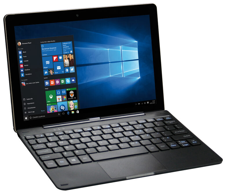 Mediacom 10.1 X201 Ibrido (2 in 1) 25,6 cm (10.1") Touch screen Intel Atom® 2 GB DDR3L-SDRAM 32 GB SSD Windows 10 Home Nero