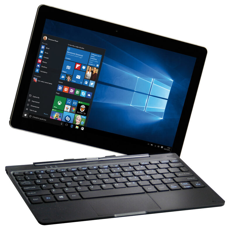 Mediacom 10.1 X201 Ibrido (2 in 1) 25,6 cm (10.1") Touch screen Intel Atom® 2 GB DDR3L-SDRAM 32 GB SSD Windows 10 Home Nero
