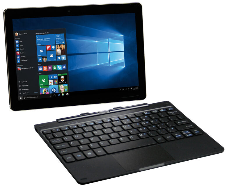 Mediacom 10.1 X201 Ibrido (2 in 1) 25,6 cm (10.1") Touch screen Intel Atom® 2 GB DDR3L-SDRAM 32 GB SSD Windows 10 Home Nero