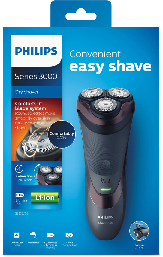 Philips SHAVER Series 3000 Rasoio per rasatura a secco con sistema ComfortCut S3520/06