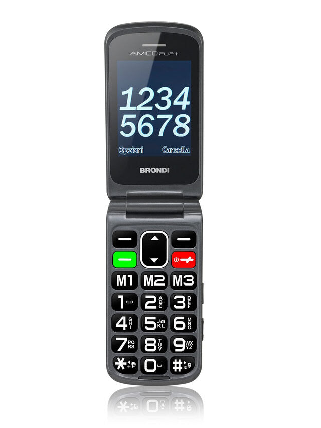 Brondi AMICO FLIP PLUS 6,1 cm (2.4") 82 g Nero Telefono cellulare basico
