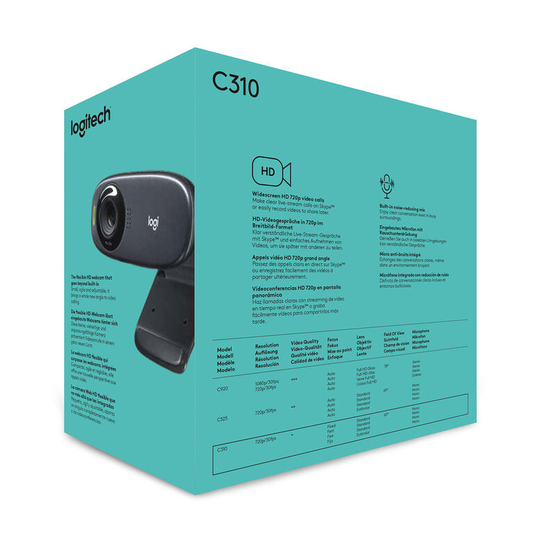 Logitech HD C310 webcam 5 MP 1280 x 720 Pixel USB Nero
