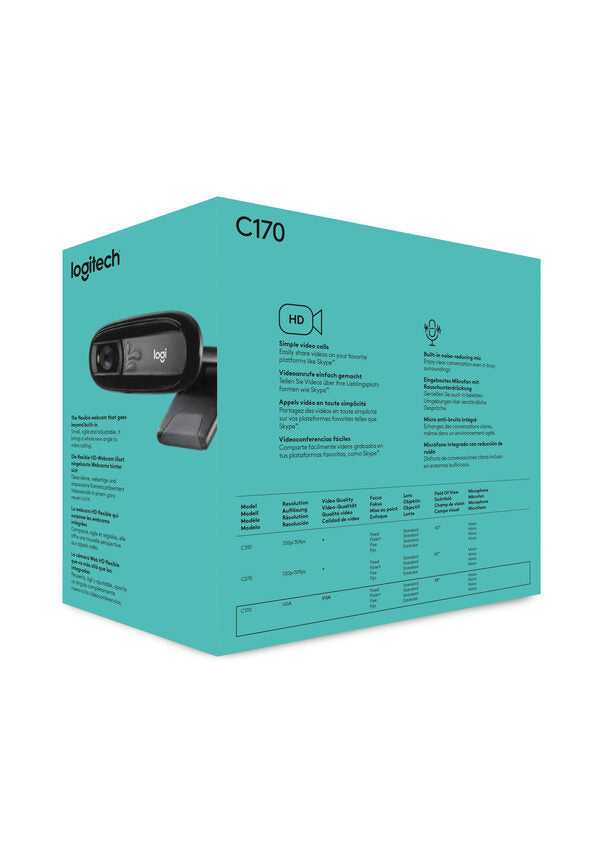 Logitech C170 webcam 5 MP 640 x 480 Pixel USB 2.0 Nero