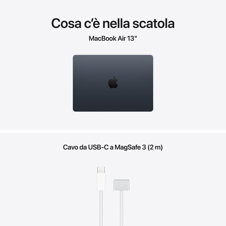 Apple MacBook Air 13" M5 chip 10‑core CPU 8‑core GPU, 16GB, 512GB SSD - Mezzanotte