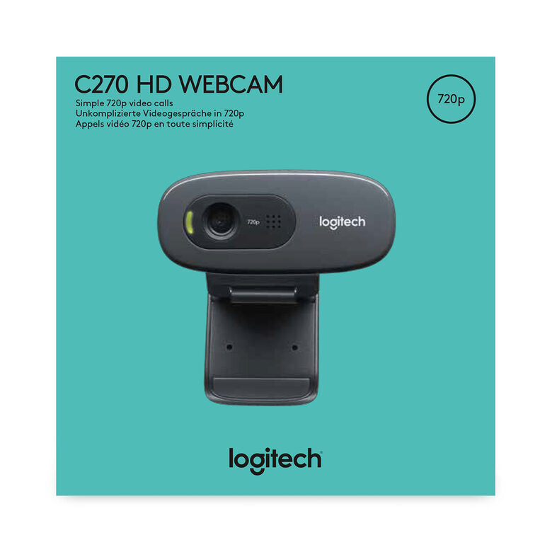Logitech C270 HD webcam 3 MP 1280 x 720 Pixel USB 2.0 Nero