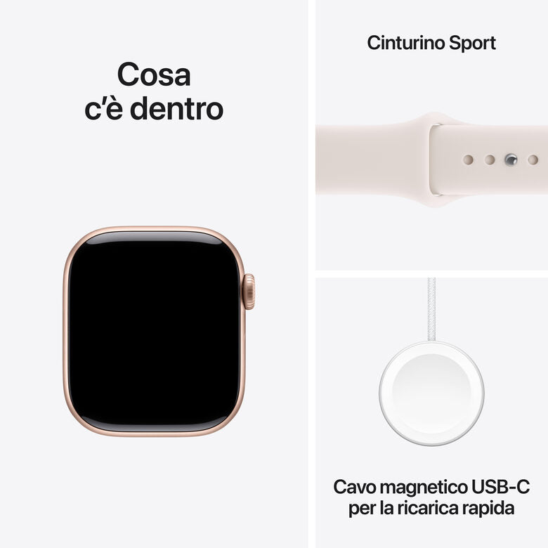 Apple Watch Series 11 GPS 42mm Cassa Alluminio Oro Rosa con Band Rosa Fard - S/M