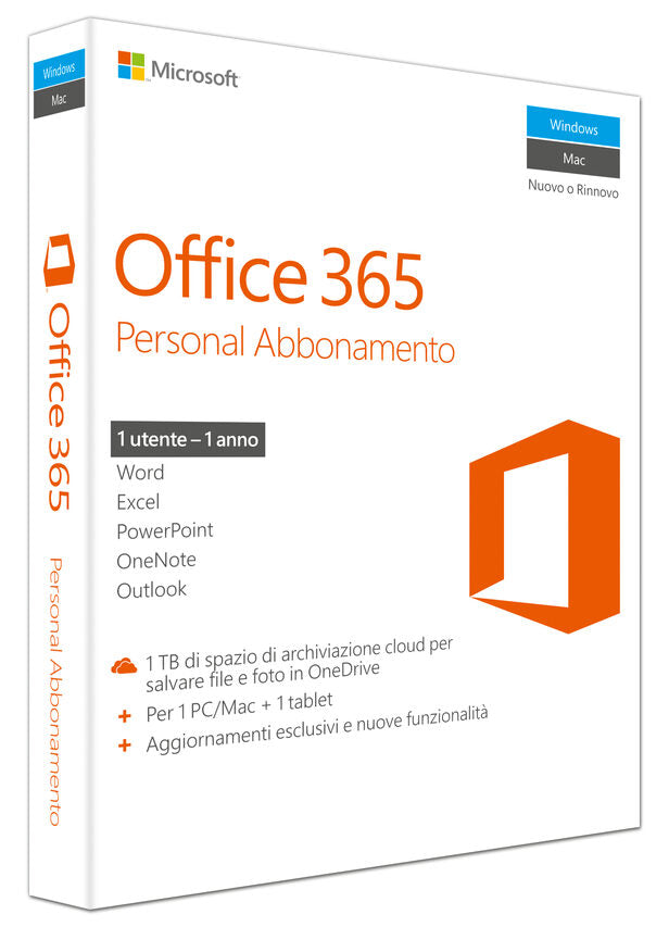 Microsoft Office 365 Personal, 1 anno di abbonamento, IT