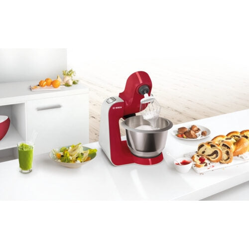 Bosch MUM58720 robot da cucina 1000 W 3,9 L Grigio, Rosso, Stainless steel