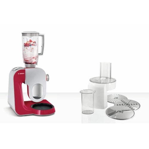 Bosch MUM58720 robot da cucina 1000 W 3,9 L Grigio, Rosso, Stainless steel