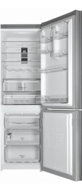 Hotpoint XH9T2ZXOJZV frigorifero con congelatore Libera installazione 369 L Acciaio inossidabile