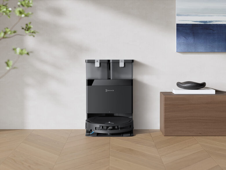 Ecovacs DEEBOT T50 OMNI Gen3, Robot aspirapolvere lavapavimenti, 25.000 Pa, spazzola laterale e mocio a estensione, ZeroTangle 3.0, AIVI 3D 3.0, stazione OMNI All-in-One, lavaggio a 75 °C, 81 mm, Nero