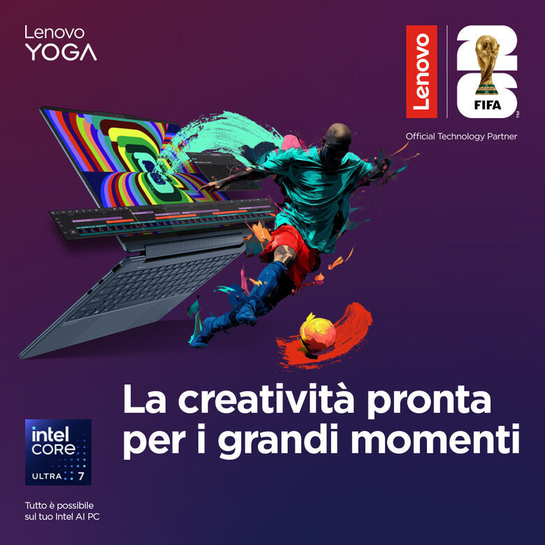 Lenovo Yoga | Notebook Slim 7 | Display 14.0'' WUXGA (1920x1200) OLED | Processore INTEL CORE U5 322 | Memoria RAM 16GB | Memoria SSD 1TB | Scheda grafica Integrata | Sistema Operativo WINDOWS 11 HOME | LUNA_GREY | Caricatore NON incluso