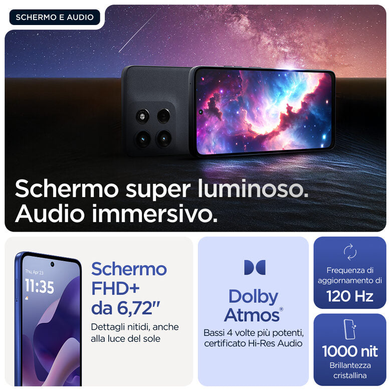 Motorola moto g56 5G 17,1 cm (6.72") Dual SIM ibrida Android 15 USB tipo-C 8 GB 256 GB 5200 mAh Blu